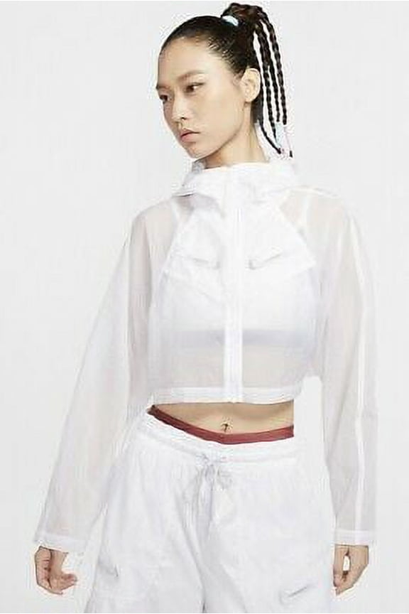 Sportswear Women's Woven Windbreaker Jacket (White) Size XL