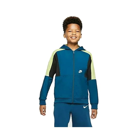 Nike Sportswear Woven Colorblock Full-Zip Boys Jackets Size Xl, Color: Navy/Mint