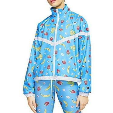 Nike Sportswear Woven Printed Jacket Womens Windbreakers Size M, Color: Lt Current Blue/White