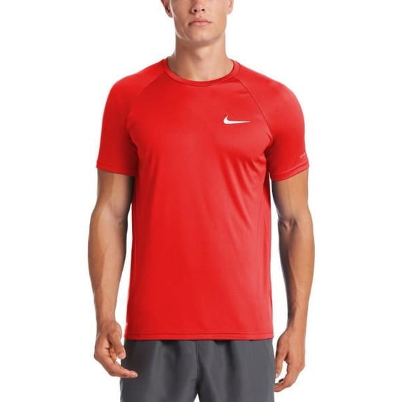 Nike Swim Men's Essential Short Sleeve Hydroguard Rash Guard University Red XLarge / Red