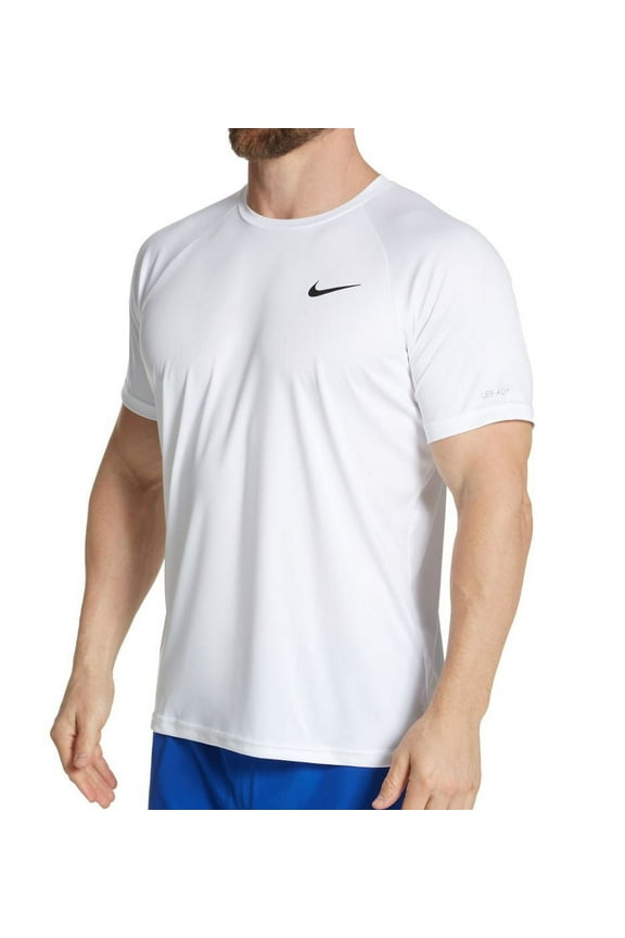 Men's Nike ESSA586 Dri-Fit Short Sleeve Rashguard (White M)