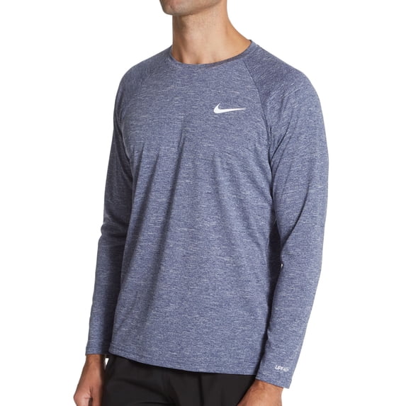 Men's Nike ESSA590 Dri-Fit Long Sleeve Heather Rashguard (Midnight Navy Heather M)