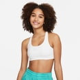 thumbnail image 1 of Nike Swoosh Big Kids' (Girls') Sports Bra Color: White/Pure Platinum Size: S, 1 of 5