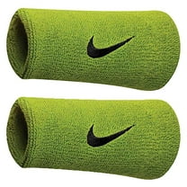 Nike Swoosh Doublewide Wristbands (Atomic Green/Black, OSFM)