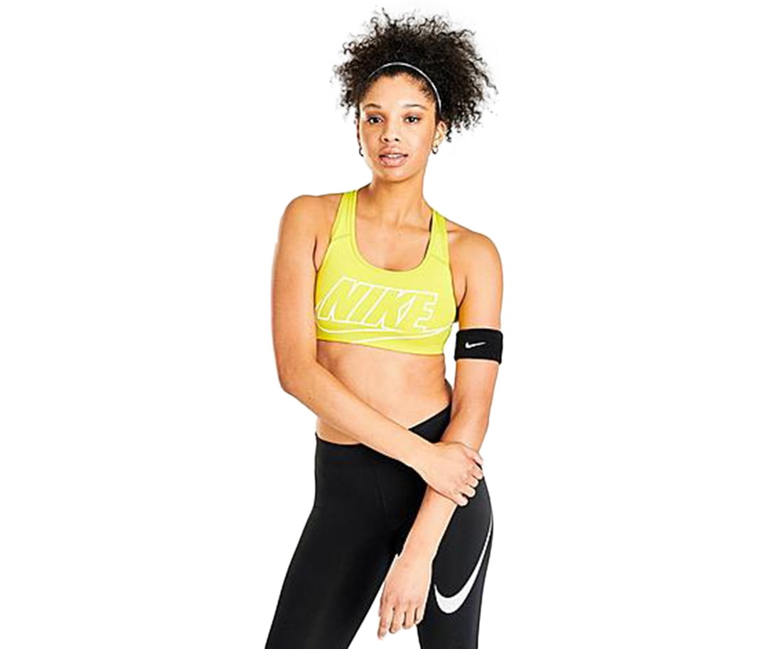 Nike Womens Medium Support Swoosh Futura Bra - Pink