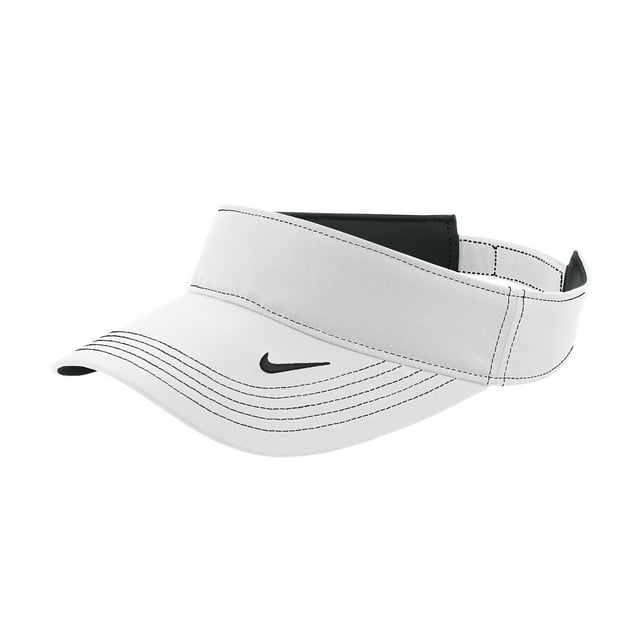 Nike Swoosh Golf Visor -White Adjustable Hook and Loop Closure
