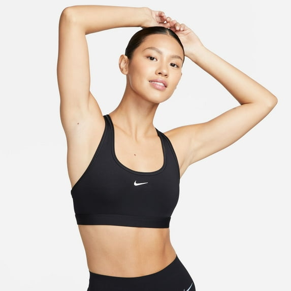 Nike Swoosh Light Support Women's Non-Padded Sports Bra Color: Black/White Size: L