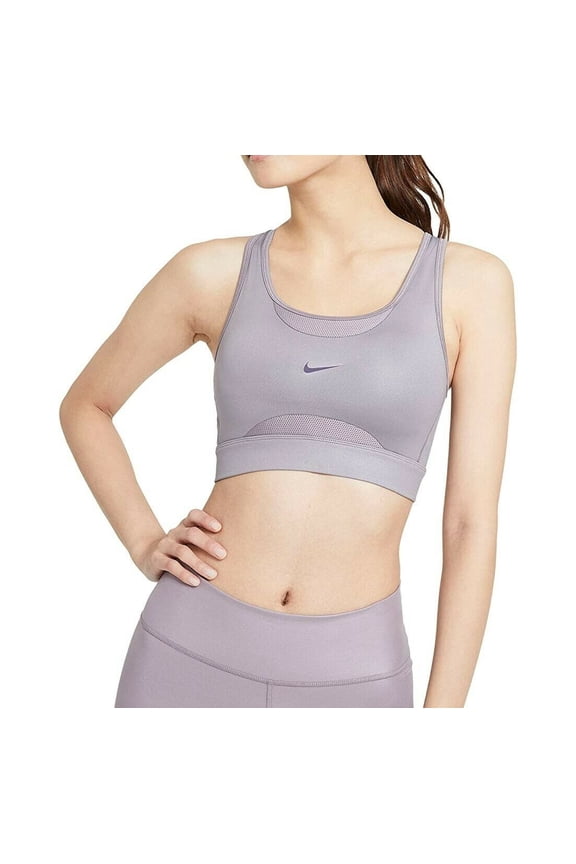 Swoosh Medium Support Purple Smoke/Dark Raisin Sports Bra Size S