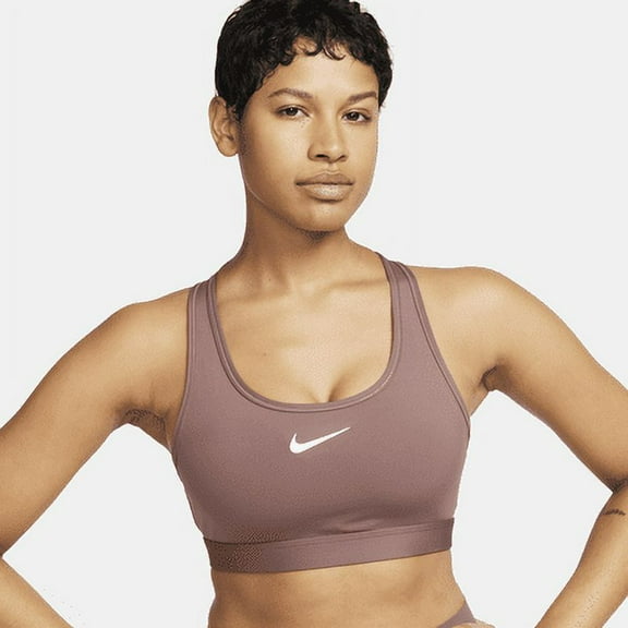 Nike Swoosh Medium Support Women's Padded Sports Bra Color: Smokey Mauve/White Size: XS