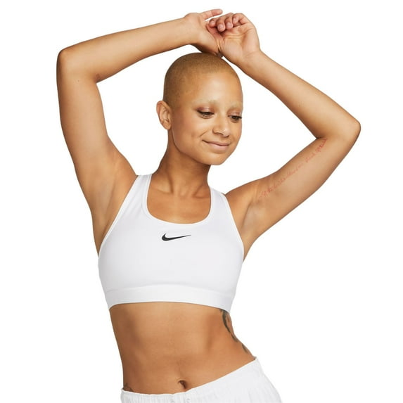 Nike Swoosh Medium Support Women's Padded Sports Bra Color: White/Stone Mauve/Black Size: XS