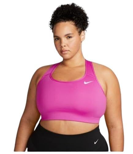 Hot pink nike sports bra deals