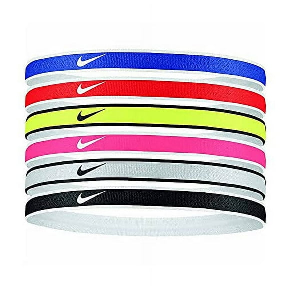 Nike Swoosh Thin Sport Headbands (6 Pack) - Assorted Colors