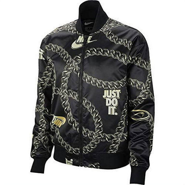 Nike Synthetic Fill Glam Dunk Puffer Jacket Womens Windbreakers Size M Color Black