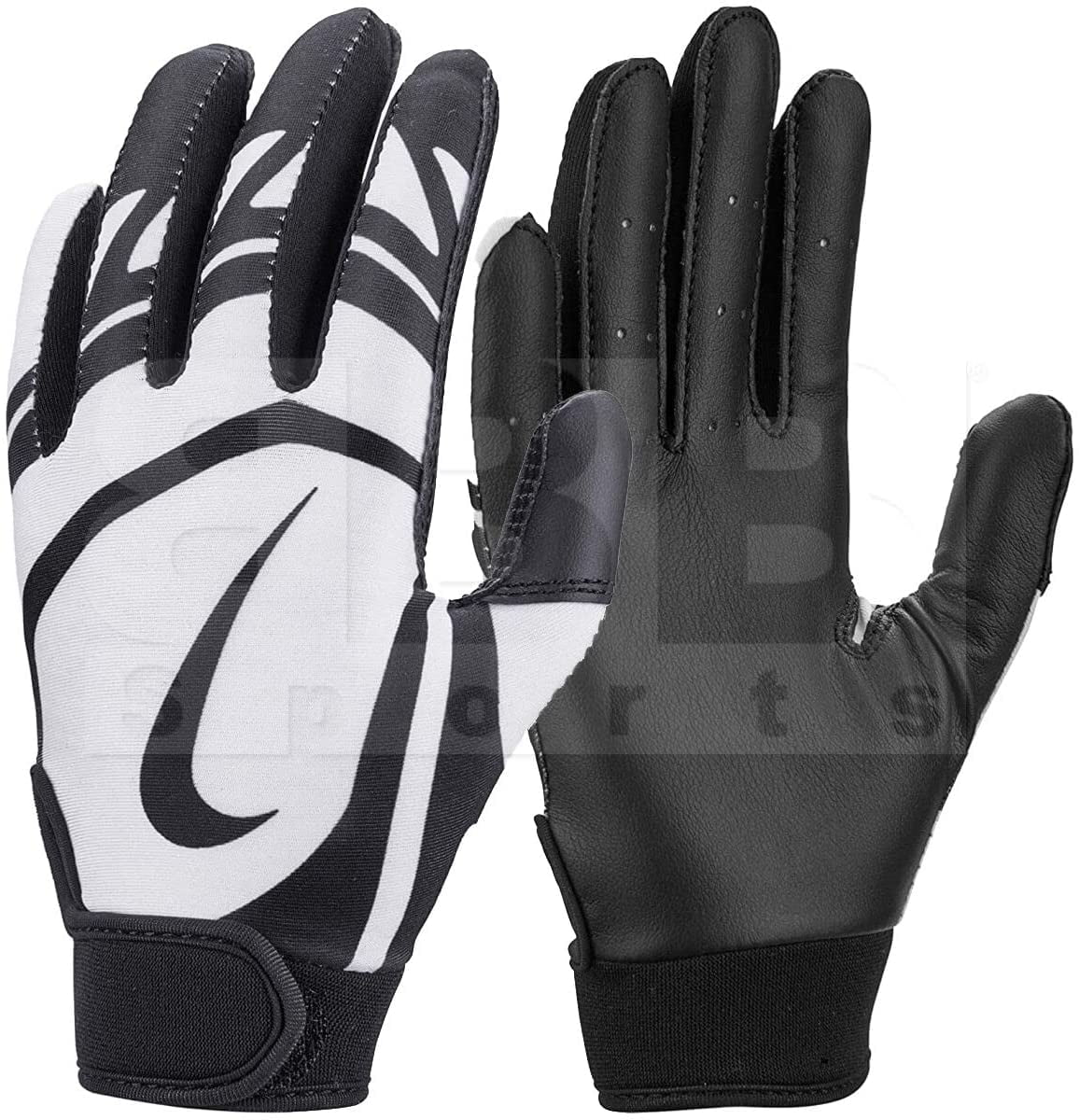 Nike T Ball Alpha Huarache Edge Batting Gloves Black White Medium