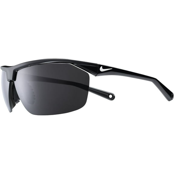 Nike Tailwind12 Men's Black Semi-Rimless Sport Wrap Sunglasses w/ Flying Lens - Italy