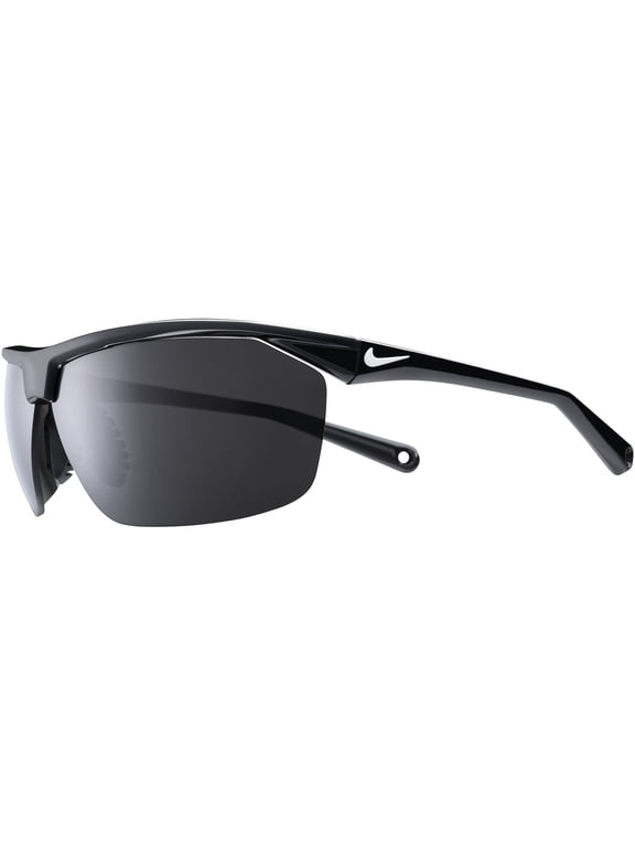 Tailwind 12 Men's Black Semi-Rimless Sport Wrap Sunglasses with Flying Lens - Italy