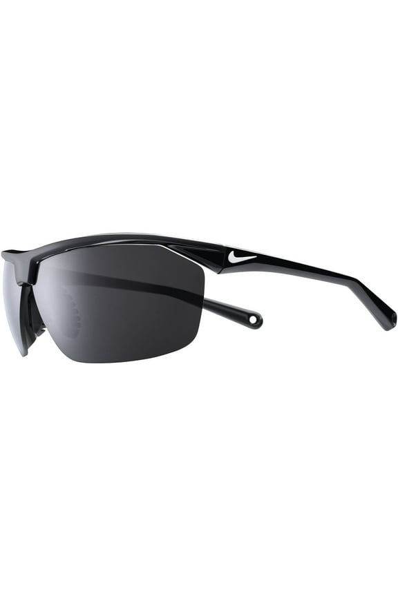 Tailwind12 Men's Black Semi-Rimless Sport Wrap Sunglasses w/ Flying Lens - Italy