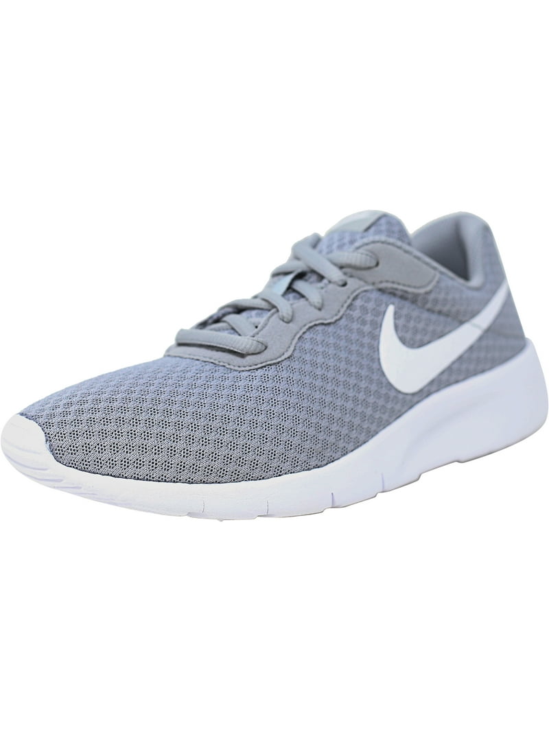 Nike Tanjun Wolf Grey / White - Ankle-High Mesh Running Shoe  display picture 1