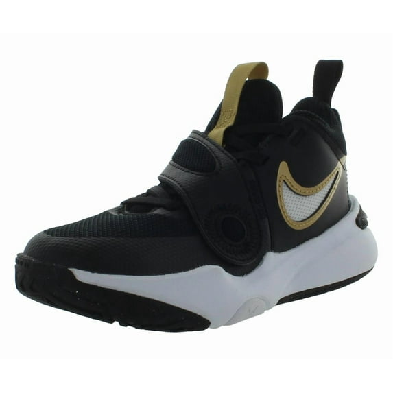 Nike Team Hustle D 10 PS Boys Shoes Size 13, Color: Black/Metallic Gold/White