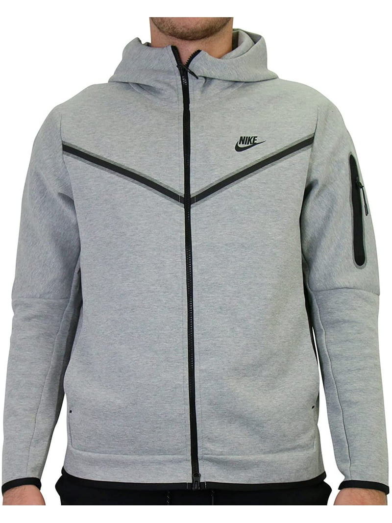 Men's Nike Sportswear Dark Grey Heather/Black Tech Fleece Full-Zip