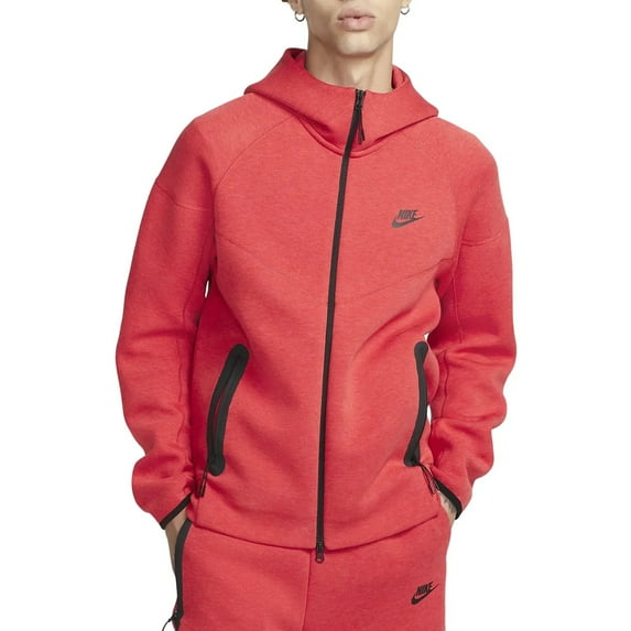 Men's Nike Sportswear Tech Fleece Red/Black Windrunner Full Zip Hoodie - M