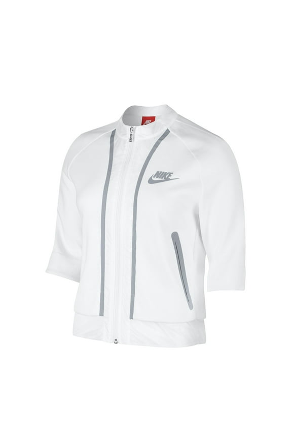 Tech Fleece Splatter Crop Zip Women's Jacket White-Grey 803012-100