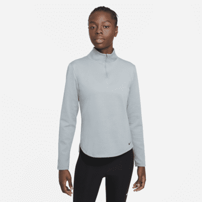 Nike Therma-FIT One Women's Long-Sleeve 1/2-Zip Top Color: Particle Grey/Heather/Black Size: XL