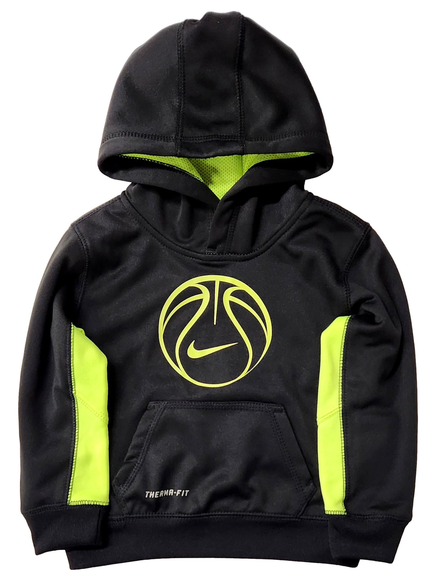 black nike hoodie with lime green
