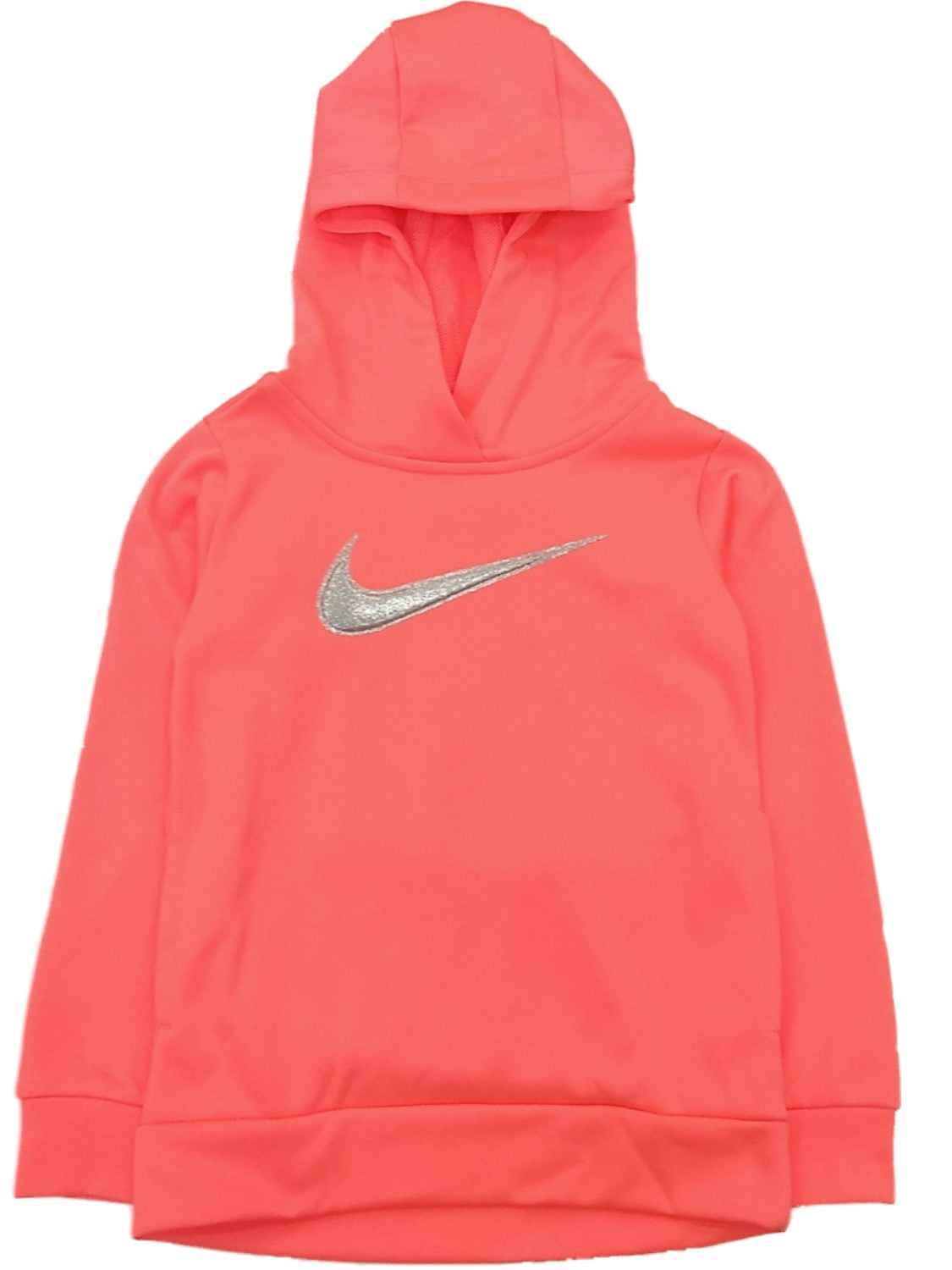 Nike Womens Sweatshirt Small Therma Fit Pullover Hoodie Pink/Red Check Logo