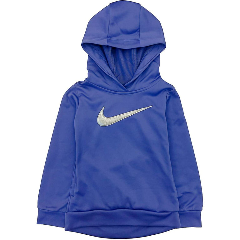 Nike Therma Girls Purple & Silver Swoosh Hoodie Sweatshirt Jacket Dri-fit S  (5) 