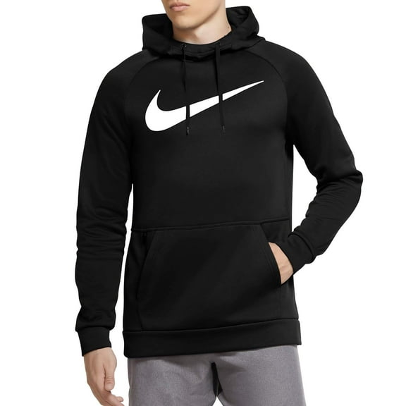 Nike Therma Men's Pullover Swoosh Training Hoodie CU6238-010 Size S Black/White