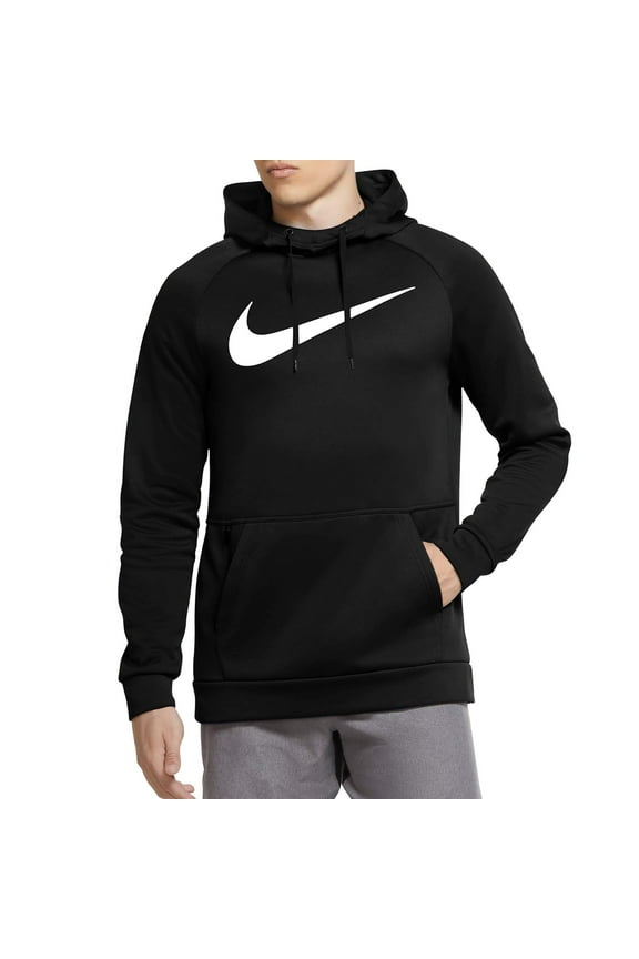 Therma Men's Pullover Swoosh Training Hoodie CU6238-010 Size S Black/White