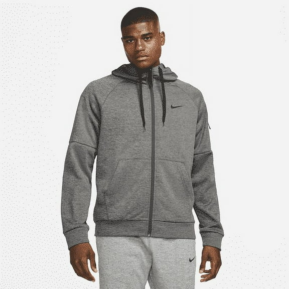 Nike Therma Men's Therma-FIT Full-Zip Fitness Top Color: Charcoal Heather/Dark Smoke Grey/Black Size: 2XL