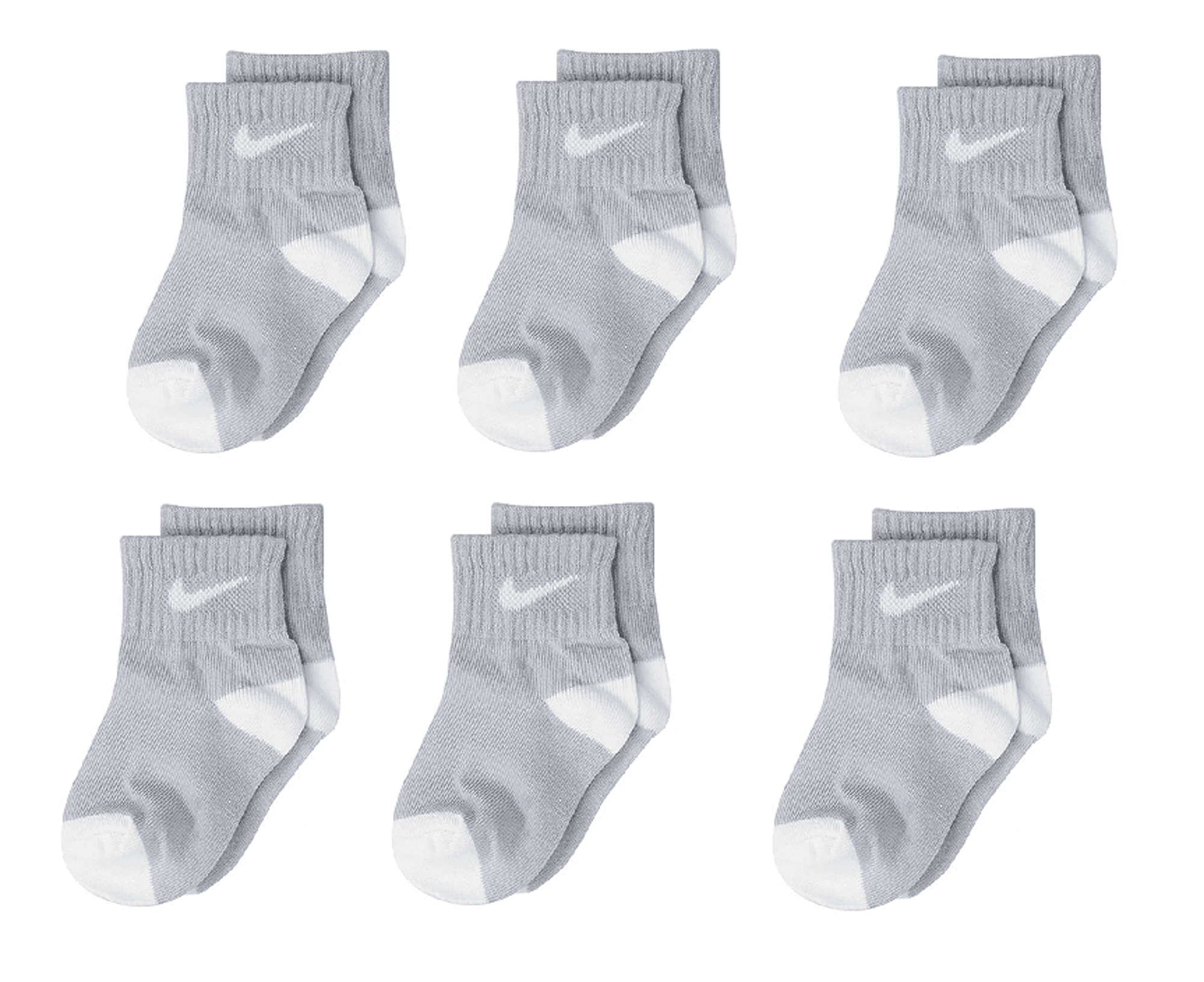 Nike Toddler 6 Pairs Lightweight Ankle Socks Size 2-4 Years