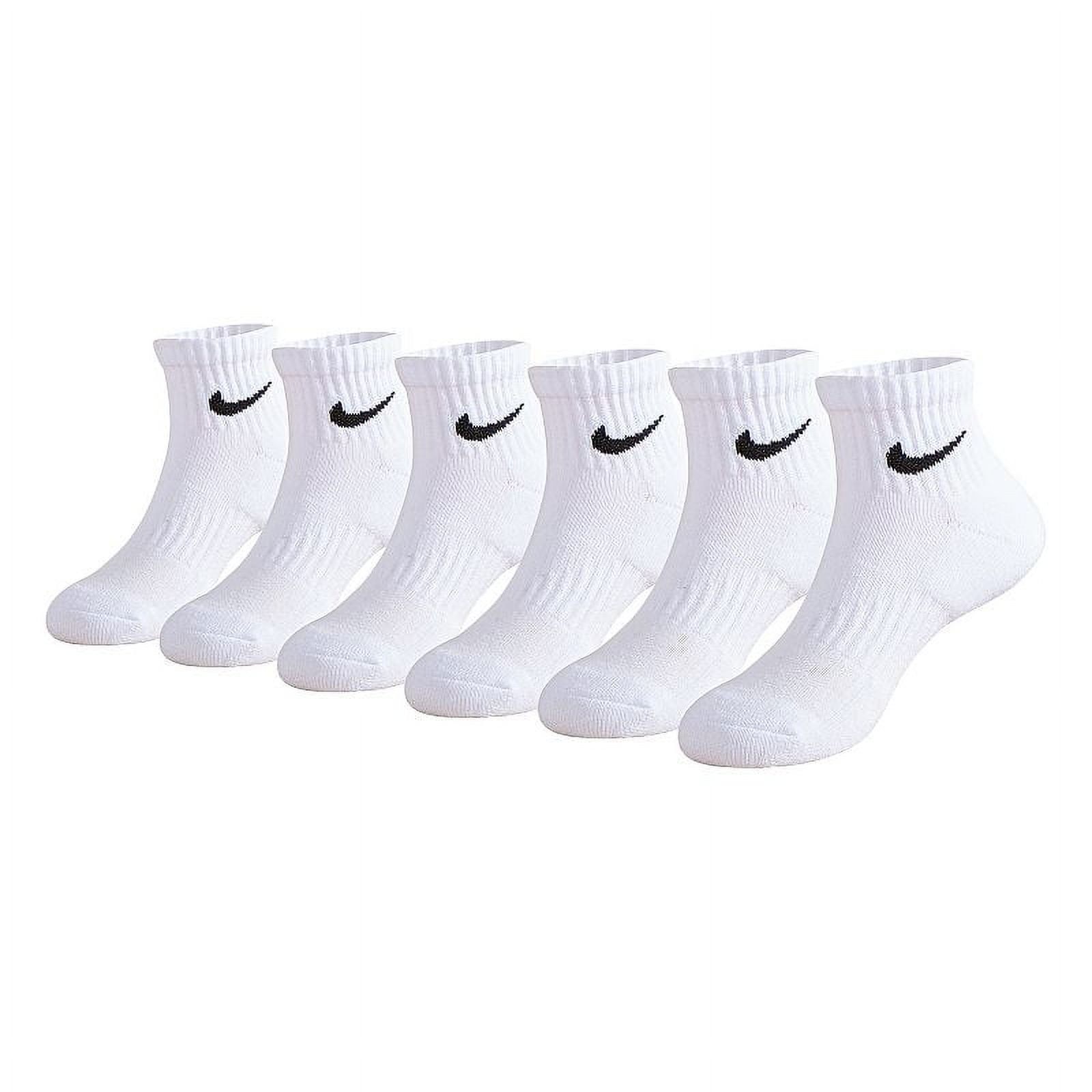 Nike Performance Everyday Cushioned Socks Pack of 6 for Kids Youth White Size 4 5 Walmart