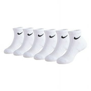 NIKE Toddler And Little Boy 6 Pack Performance Quarter Socks,White,4-5