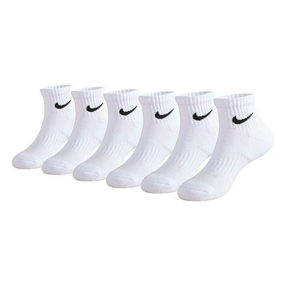 Nike Toddler And Little Boy 6 Pack Performance Quarter Socks,White,4-5