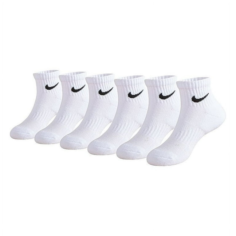 Nike Performance Everyday Cushioned Socks Pack of 6 for Kids Youth White Size 4 5 Walmart