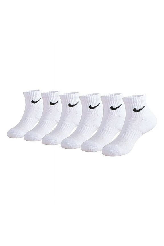Toddler And Little Boy 6 Pack Performance Quarter Socks,White,4-5