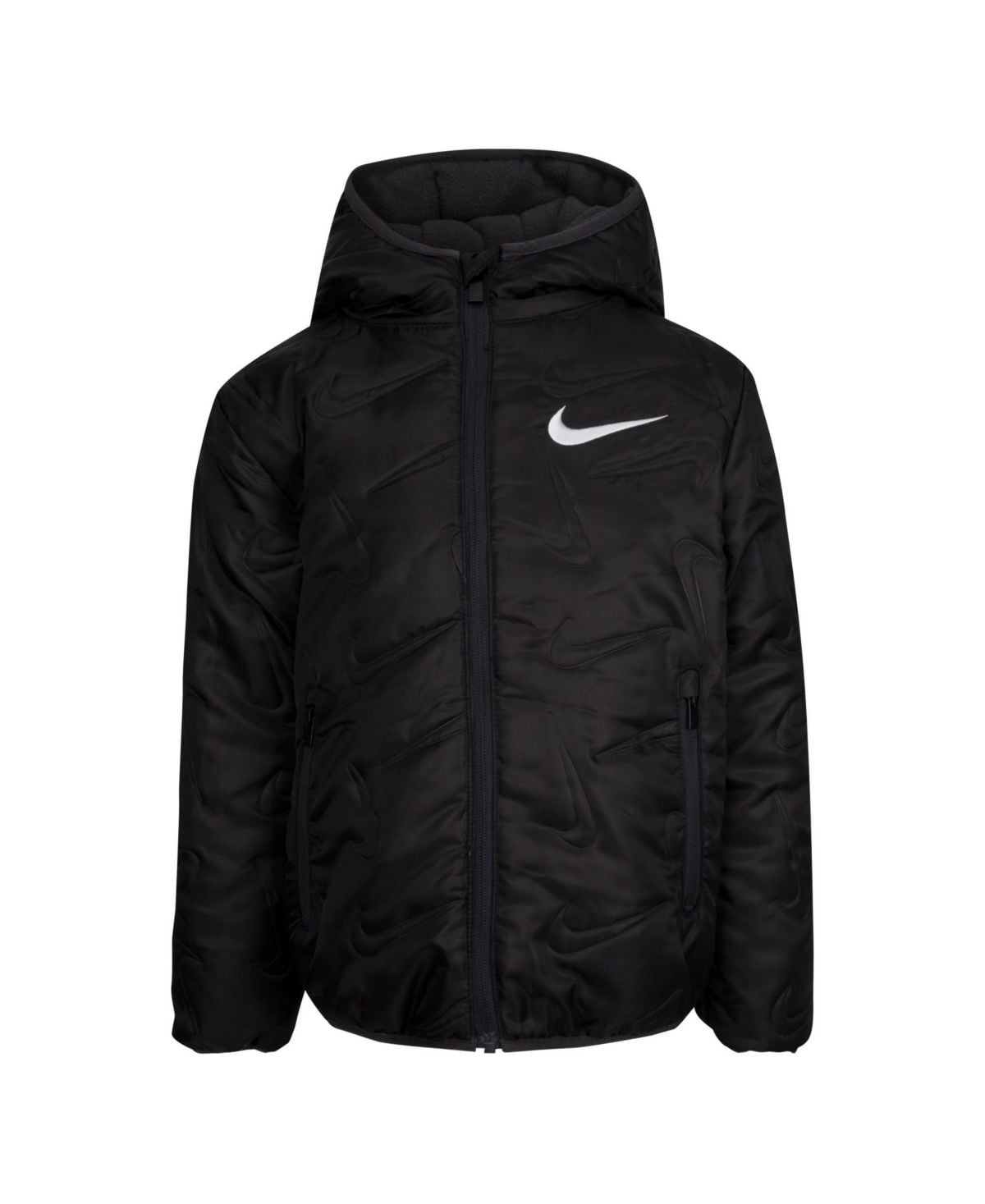 Nike Toddler Boys Quilted Swoosh Puffer Jacket,Black,2T