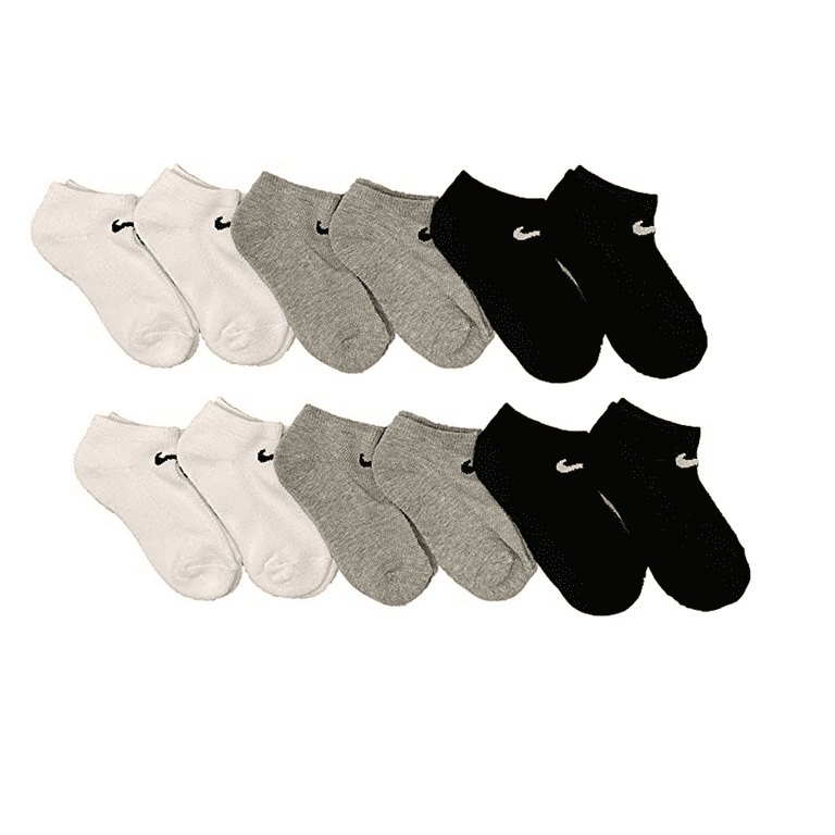Nike Toddler Little Kids 6 Pack Cushioned No Show Socks Shoe Size 7C 10C C Child