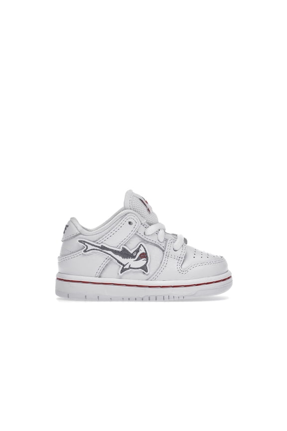 Toddler's SB Dunk Low Oski Great White Skateboarding Shoes, from StockX
