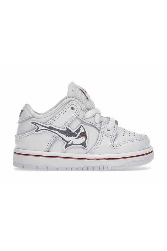 Toddler's SB Dunk Low Oski Great White Skateboarding Shoes, from StockX