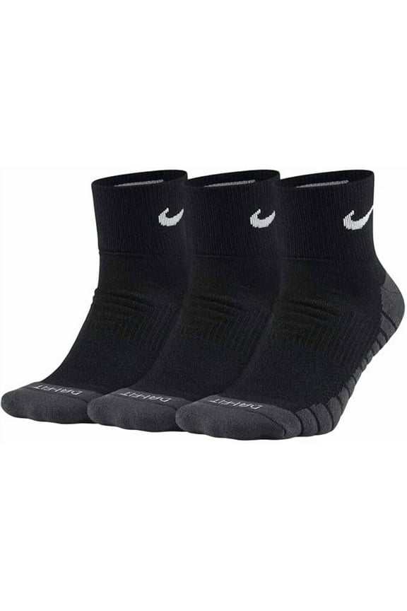 Unisex 3PK Dri-Fit Cushion Quarter High Socks Medium SX5549-010