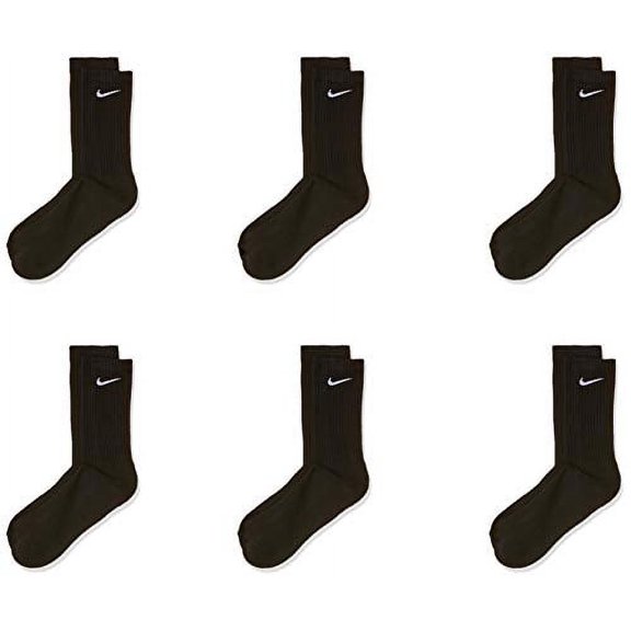 Nike Unisex 6PK Everyday Cushion Crew Socks Black