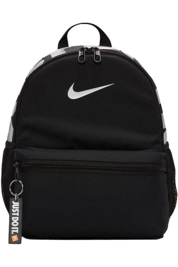 Unisex Backpack Brasilia Mini Polyester, Black & Metallic Silver