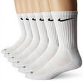 thumbnail image 1 of Nike Unisex Dri-FIT Cushioned Crew Training Socks (6 Pair), White, 1 of 1