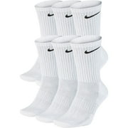 Nike Unisex Everyday Cotton Cushioned Crew Training Socks with DRI-FIT Technology (Pack of 6 Pairs), White, X-Large (Men 12-15)