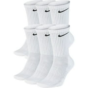 NIKE Unisex Everyday Cotton Cushioned Crew Training Socks with DRI-FIT Technology (Pack of 6 Pairs), White, X-Large (Men 12-15)