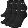 thumbnail image 1 of Nike Unisex Everyday Cotton Cushioned Low Rise Training Socks with DRI-FIT Technology, Black, Large ( Pack of 6 Pair), 1 of 3